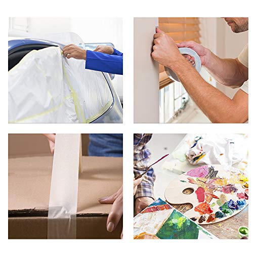 Masking Tape 4 Rolls Wide Purpose Masking Tape-2 Inch x 55 Yards-for Labeling, Painting, Packing,Arts & Crafts - Thumbnail 3