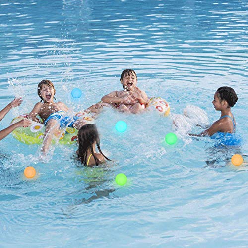 ELlight LED Floating Pool Lights, RGB(16 Colors) Color Changing Ball Lights with Timer, IP67 Waterproof for Pool Decor Outdoor Indoor Holiday Party Lights[6 Packs]