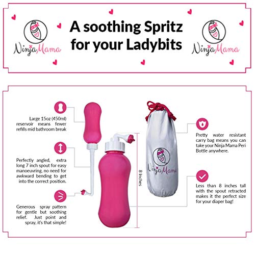 Peri Bottle for Soothing Postpartum Care. Perineal & Hemmoroid Treatment. Post Partum 15oz Portable Bidet with Angled Spout - for Pain After Childbirth - Labor & Delivery Hospital Bag. Shower Gift. - Thumbnail 7
