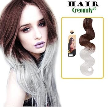 Creamily Reg Silver Grey Hair Dye With Ombre Brown Color Clip In