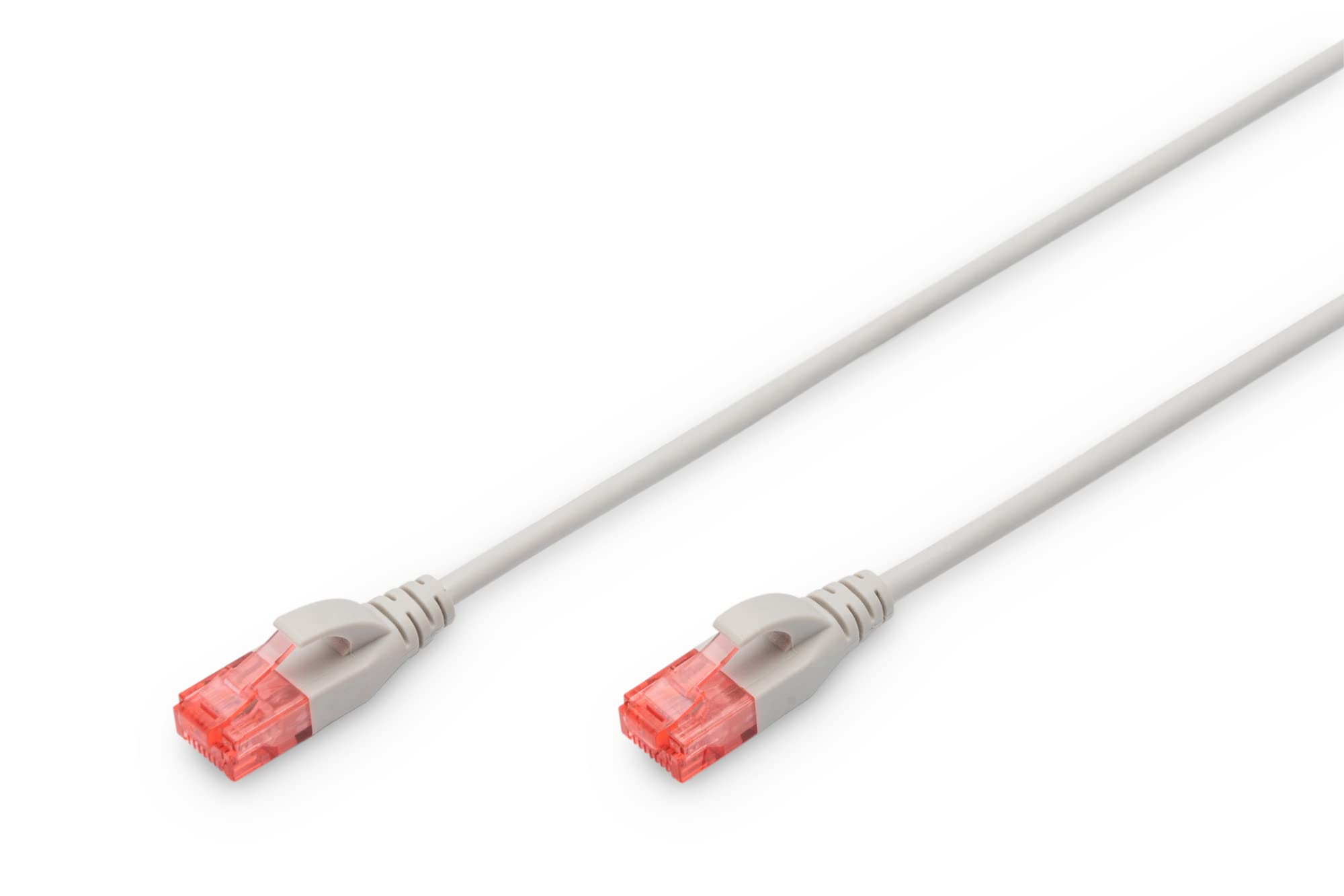 Digitus LAN Cable Cat 6-1m - Slim - RJ45 Network Cable - UTP Unshielded - 1 Gbps - Compatible with Cat6A - Grey