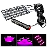 4pcs Car Interior Decoration Lights,LED Car Interior Lighting Kit ,Waterproof,Interior Atmosphere Neon Lights Strip for Car (pink)