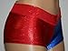 Dilly Duds Red and Blue Hologram Spandex Mid Rise Cheeky Booty Shorts