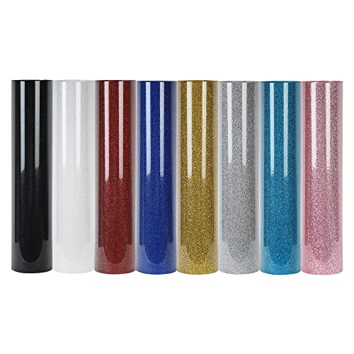 HTVVETUR Pink Glitter HTV Heat Transfer Vinyl 8 Sheets 12inch x