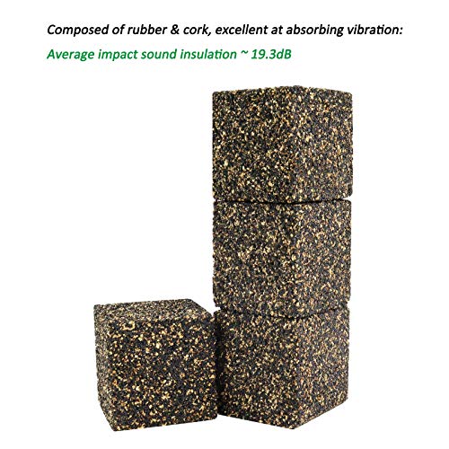 BXI Anti Vibration Isolation Pads 2 X 2 X 2 inches 4 Pack Rubber