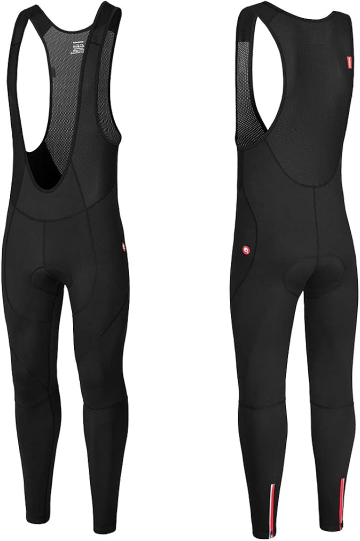 qualidyne Men's Cycling Bike Bib Long Pants Cycling Tights with 3D Breathable Pad, Excellent Performance & Better Fit: Clothing
