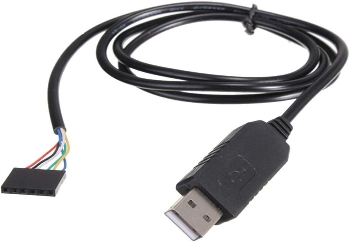 TECNOIOT 6Pin FTDI FT232RL USB To Serial Adapter Module USB TO TTL RS232 Cable, Black, 1PCS