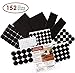 Premium Felt Furniture Pads Set - 152 pieces Including Bonus Rubber Noise Bumpers - Extra Adhesive Hardwood Floor Protectors, Felt Pads for Chair Legs - Black