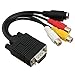 NEORTX VGA to RCA Cable, VGA to TV S-Video 3 RCA PC Computer AV Adapter Cable