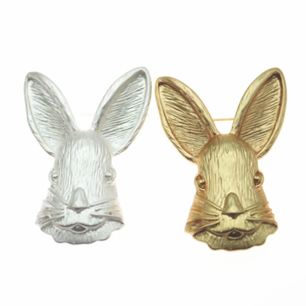 ARFUKA Retro Rabbit Brooch Set Vintage Metal Collar Pins Men & Women Decorative Brooches for Jacket, Bag, Scarf Pack of 2
