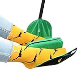 Premium Footrest Leg Hammock With Foam Pillow Divider For Airplane Flight Foot Rest For Office And Home Under Desk Air Travel Footstool Carry-on Relaxing Travel Accessory Adults and Children (Green)