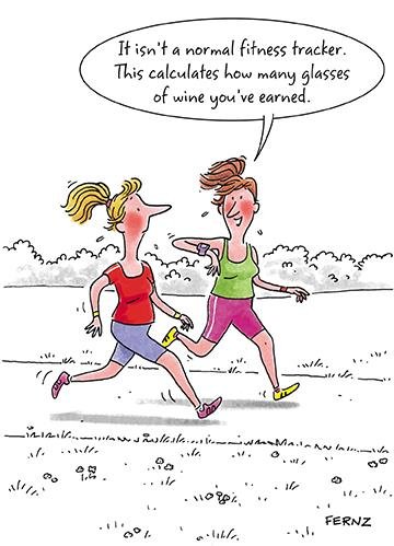 Humorous Birthday Card - (PH-LAGG0063) - Wine Fitness Tracker - Look at it This Way Range
