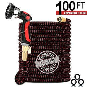 Homes-Garden-Expandable-Garden-Hose100-Feet-Leakproof-Flexible-Durable-Lightweight-with-34-inch-Strong-Solid-Brass-10-Function-Nozzle-No-Kink-ONOff-Valve-G-W025A03-US