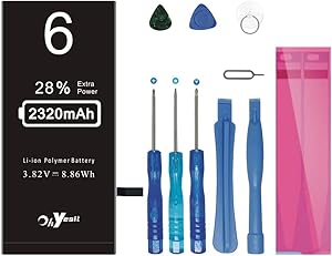 Battery for iPhone 6 2320mAh Upgraded Extended Capacity Battery Replacement Kit for iPhone 6 A1549 A1586 A1589 with Remove Tool Kit