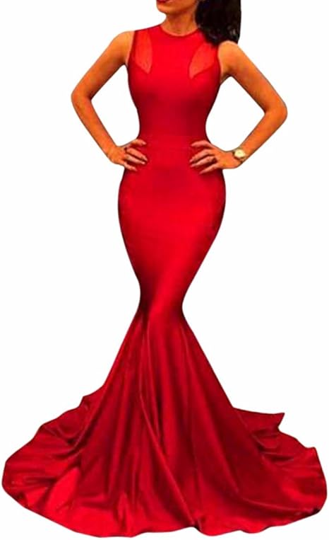 red fishtail dress