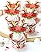 Funky Fledgling Christmas Reindeer Rudolph Cupcake Wrappers and Toppers - 24 Set - Gold, Disposable - Perfect for Birthday, Christmas, Parties, School Occasions