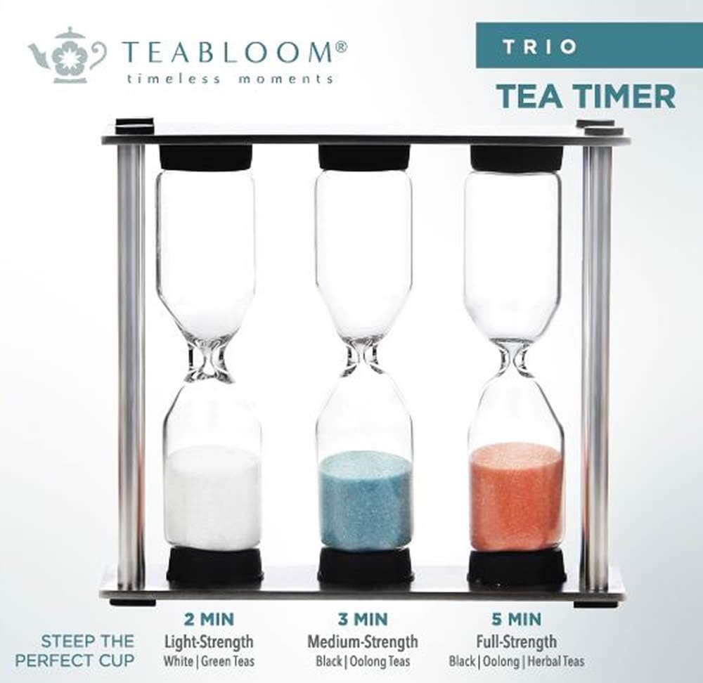 Teabloom Trio Tea Timer in Brushed Stainless Steel: Home & Kitchen