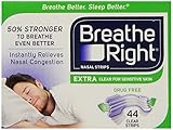 Breathe Right Nasal Strips, Extra Clear for Sensitive Skin, 44 Clear Strips