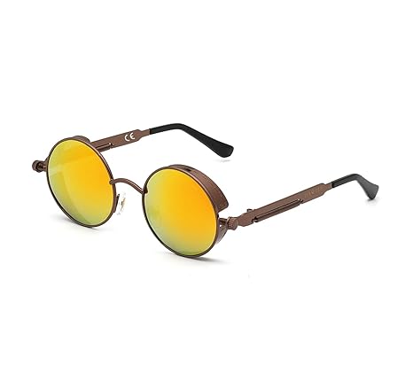 DAWILS Damen Runde Gläser Verspiegelte Brille John Lennon Retro Vintage Polarisierte Sonnenbrille