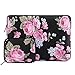 MOSISO Laptop Sleeve Compatible with 13-13.3 inch MacBook Pro, MacBook Air, Notebook Computer, Canvas Peony Pattern Bag Cover with Small Case, Purple&Black