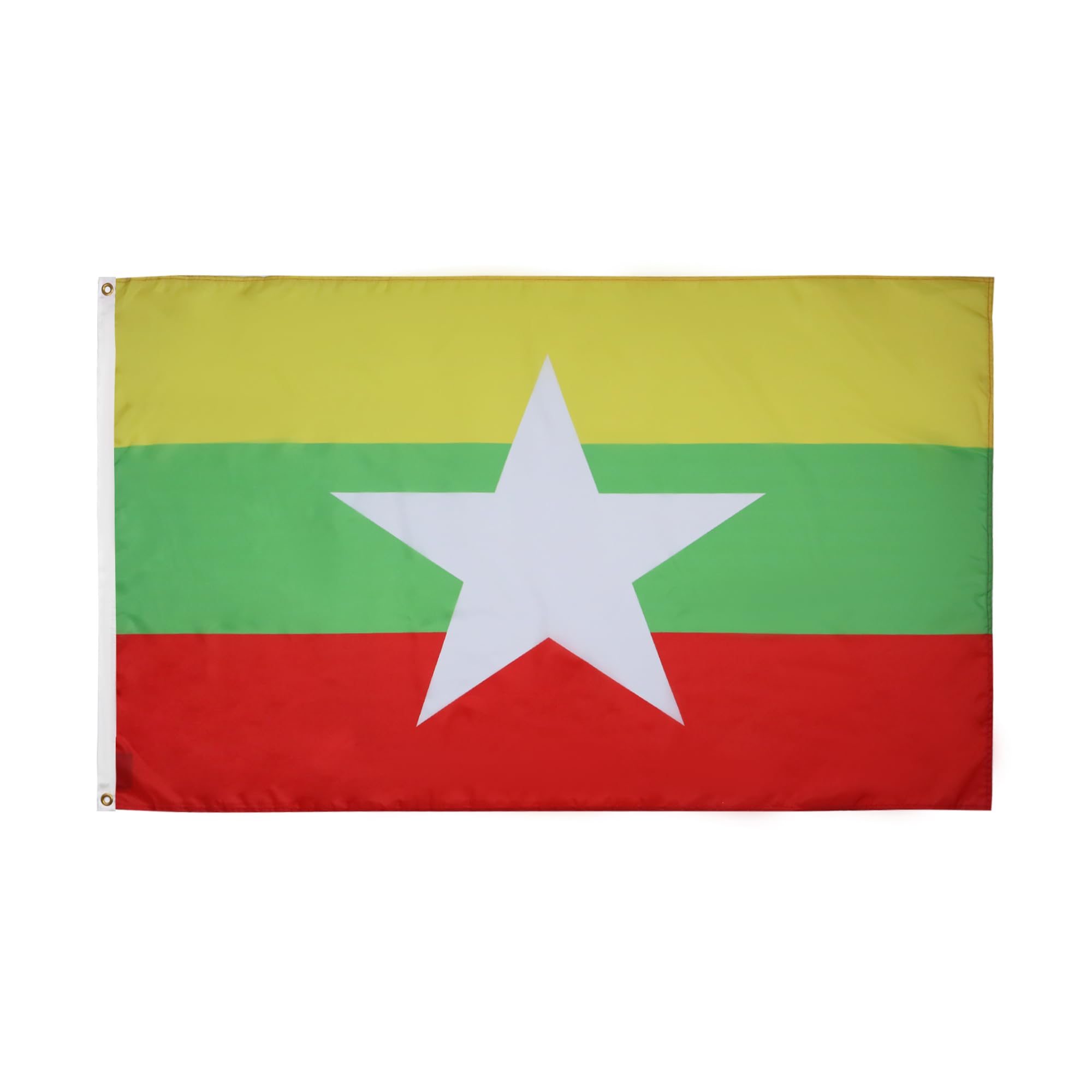 AZ FLAG - Burma Flag - 2x3 Ft - 100D Polyester Myanmar - Burmese Banner with Two Metal Grommets - Fade Resistant - Vivid Colors - 2' x 3' Feet - 90x60 Cm — image 1