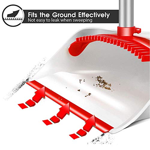 Broom and Dustpan Set Cleaning Supplies Upright Lobby Pan Broom Combo with 52" Long Handle,Easy Assembly Great Use for Home Kitchen Room Office Outdoor Indoor - Thumbnail 3