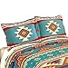 Collections Etc Southwest Cheyenne Aztec Native American Turquoise Fleece Pillow Sham