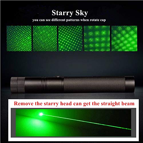 Aluvor Green Light Pointer, Rechargeable High Power Visible Beam with Adjustable Focus for Outdoor Hunting Hiking Camping (Green) - Thumbnail 4