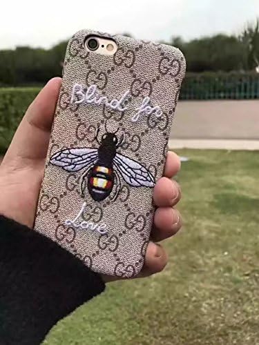 iPhone7/8 Plus --US Fast Deliver Guarantee FBA-- Luxury PU Leather x Embroidery Style Case Cover for Apple iPhone 7 Plus iPhone 8 Plus Only (Love Bee)