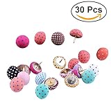 NUOLUX 30pcs Cute Push Pins Polka Dots Mushroom Shape Pushpin Decorative DIY Tool for School Home and Office Use (Random Color)