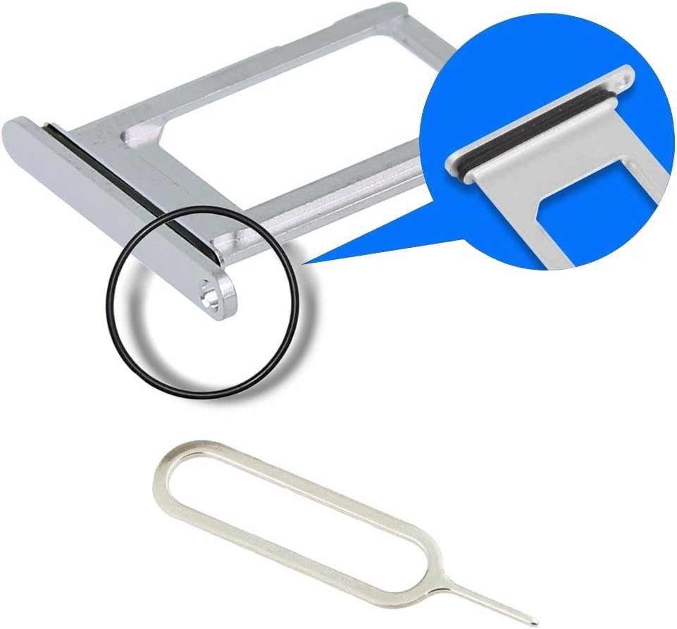 MMOBIEL SIM Card Slot Tray Holder Replacement Compatible with iPhone XR - 6.1 inch - 2017 - Incl. Rubber Gasket and Sim Pin - White