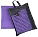 sunland Microfiber Sweat Towel Ultra Compact Absorbent Fast Drying Travel Towels (Purple, 2 Pack 16inch X 32inch