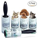 Lint Roller Remover Extra Sticky Pet Hair Removal with 2 Handles 5 Refills for Home Office and Car