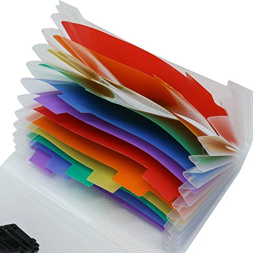 Multicolored A6 Mini Expanding Receipt Folder,UBaymax 13 Pockets Accordion File Organizer Wallet for Monthly Bills Cards Check Coupons Receipt Tax Item Or Changes