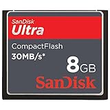 SanDisk 8GB ULTRA Compact Flash Card, 8GB, Up To 30 MB/s, 200X Read/Write for Cameras Nikon Canon Kodak