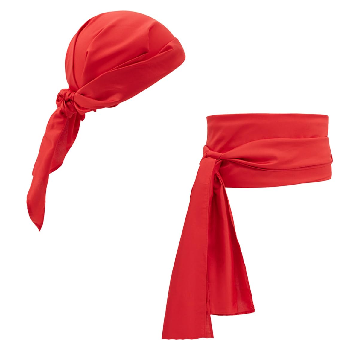 Women Pirate Costume Accessories Set Satin Sash Headscarf Jewelry Cosplay Halloween Pirate Costume Accessories Pirate Head Scarf Sash  main image 4
