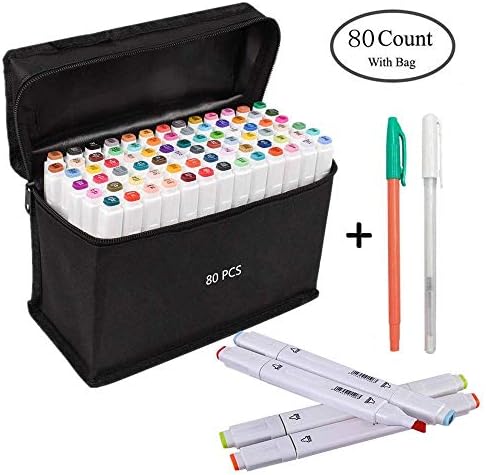 NetEra Dual Tip Marker Pens Alcohol Based Artist Markers 82 Colors Set for Kids Adult Drawing,Coloring, Manga, Sketching, Highlighting and Underlining