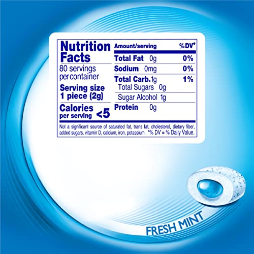 MENTOS PURE FRESH SUGAR-FREE CHEWING GUM WITH XYLITOL, FRESH MINT, IN A RECYCLABLE 90% PAPERBOARD BOTTLE, 80 PIECE (PACK OF 1)