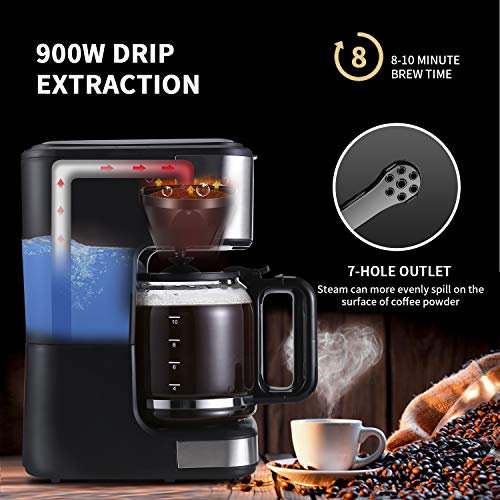 Gevi Coffee Maker, 12Cup Programmable Drip Coffee Machine with Reusable Filter, KeepWarm