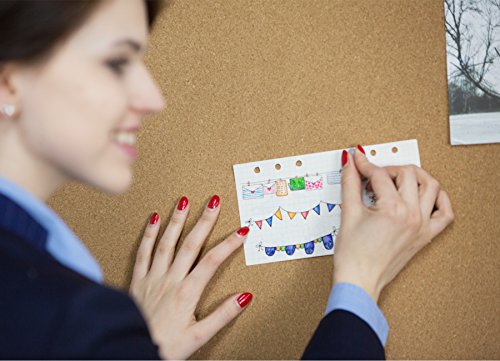 4 Thought Cork Board Bulletin Board 48 x 36 Inches, Cork Notice Pin Board Memo Board with Silver Aluminium Frame for Display and Organize Office or Classroom, 4 x 3 Feet, 10 Push Pins Included