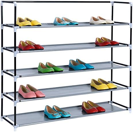 HAPPIFE 5-Tier Shoe Rack Space Saving Organizer Storage Bench - Holds 30 Pairs - Organize Your Closet Cabinet or Entryway - Easy to Assemble Stackable Organizer