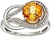 Amazon Collection 10k White Gold Gemstone and Diamond Accent Love Knot Ring