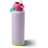 Waitohi 40 oz Modern Insulated Water Bottle with Handle, Flip-Top Straw Lid, Stainless Steel, Vacuum Double-Walled Leak-Proof BPA-Free Tumbler Mug, Fits Cup Holder for Travel Sports Office,Lavender