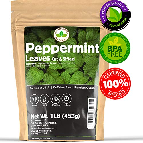 Peppermint Tea 1LB (16Oz), Cut & Sifted | STRONG & FRESH | Non-irradiated, 200+ Cups, Peppermint Loose Leaf Herbal Tea (Mentha Piperita) | Mint Tea | Bulk 1 lb. Large Resealable Bag - Thumbnail 7