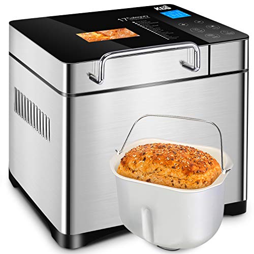 KBS Automatic Bread Machine, 2LB Stainless Steel Bread Maker with Fruit