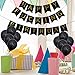 BESTOYARD Happy FING Birthday Decorations Banner with 10pcs Black Latex Balloons Party Favors