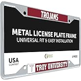 Desert Cactus Troy University Car Accessories Trojans Metal License Plate Frame and Tag Holder for Front or Rear of Car (Mascot)