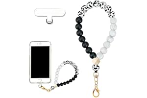 Nivofu Beaded Phone Wrist Strap, Silicone Phone Bracelet Strap with Tether Tab, Hands-Free Cellphone Wristlet Lanyard