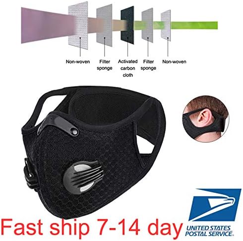 Mouth M.a.s.k,Reusable Dust Face M.a.s.k Earloop Dust M.a.s.k.s with Activated Carbon Filter and Valves for Allergy, Woodworking, Mowing, Outdoor Activities (1 Pc)