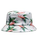 GP Accessories Trends Fashion Bucket Hat Large Famingo Palm Tree White